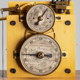 The dial on a Hipp chronoscope, showing thousandths and tenths of a second